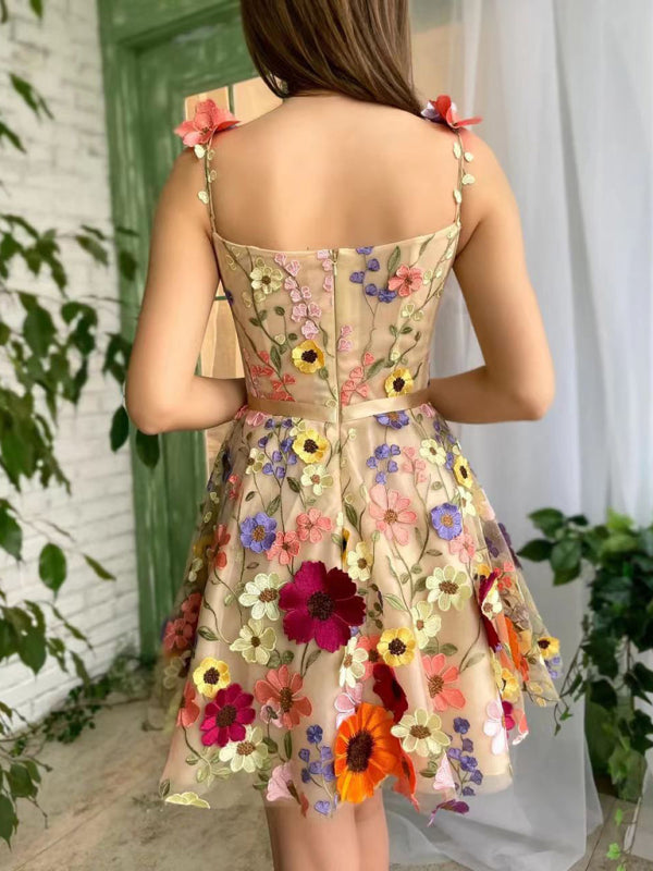 three-dimensional flower embroidery hip-hugging sexy dress kakaclo