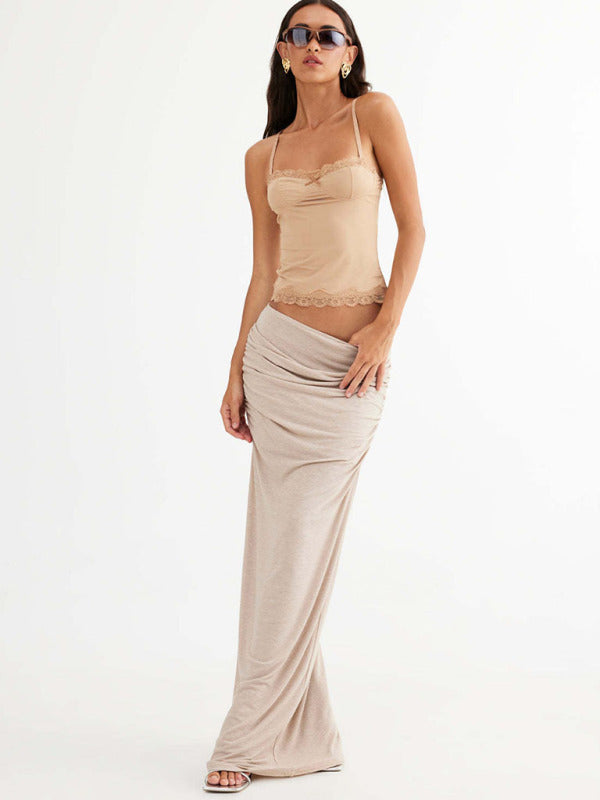 Blue Zone Planet |  Slim fit lace patchwork camisole BLUE ZONE PLANET