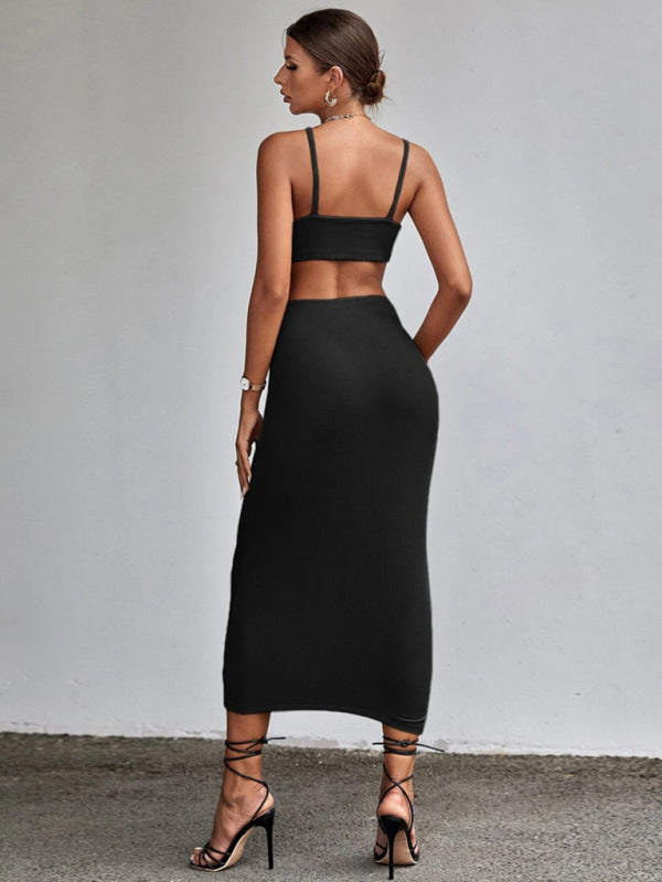 New women's sleeveless backless dress Sexy hollow strap hip skirt-[Adult]-[Female]-2022 Online Blue Zone Planet