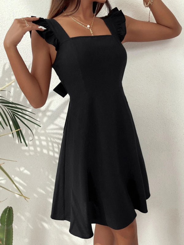 pastoral style spaghetti straps, sweet short skirt, commuting holiday beach dress kakaclo