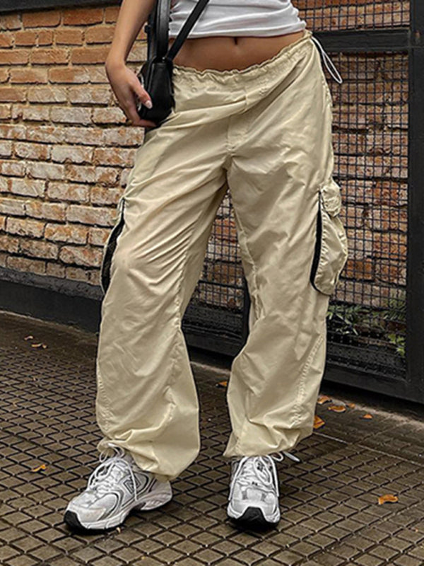 Blue Zone Planet |  Jane's Loose Leg Drawstring Cargo Pants with Pockets BLUE ZONE PLANET