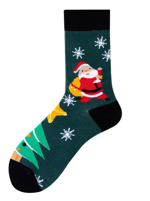 Blue Zone Planet |  New mid-calf socks with Christmas fun patterns (a variety of colors to choose from) kakaclo