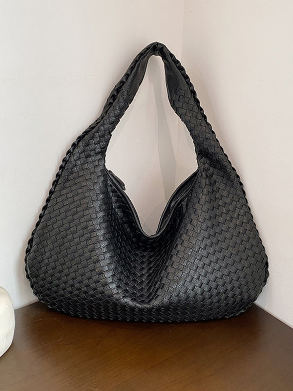 French high-end woven bag, versatile shoulder armpit bag, niche texture portable commuter bag-TOPS / DRESSES-[Adult]-[Female]-Black-FREESIZE-2022 Online Blue Zone Planet