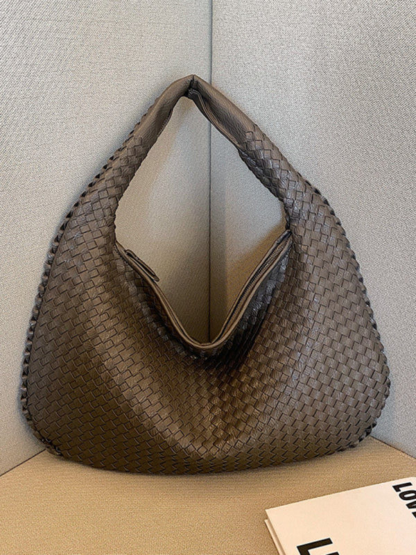 French high-end woven bag, versatile shoulder armpit bag, niche texture portable commuter bag-TOPS / DRESSES-[Adult]-[Female]-Grey-FREESIZE-2022 Online Blue Zone Planet