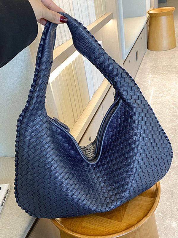 French high-end woven bag, versatile shoulder armpit bag, niche texture portable commuter bag-TOPS / DRESSES-[Adult]-[Female]-Champlain color-FREESIZE-2022 Online Blue Zone Planet