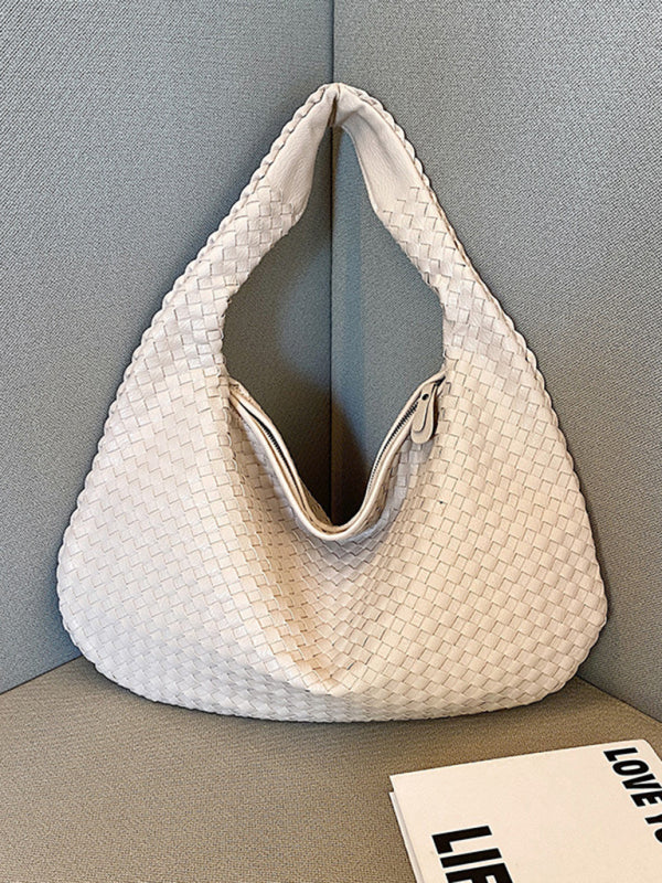 French high-end woven bag, versatile shoulder armpit bag, niche texture portable commuter bag-TOPS / DRESSES-[Adult]-[Female]-White-FREESIZE-2022 Online Blue Zone Planet