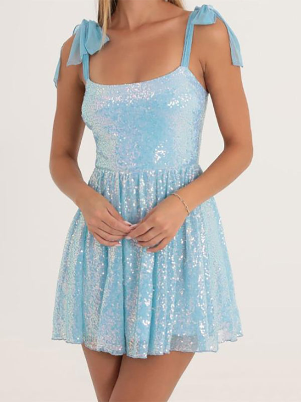 Sexy sequined dress with suspenders BLUE ZONE PLANET