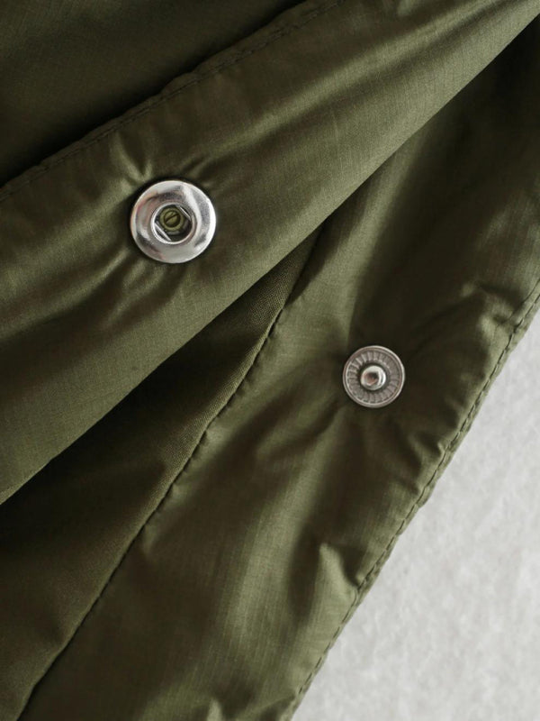 half-zip loose waterproof cape-style cotton half-sleeved diamond check pullover jacket kakaclo