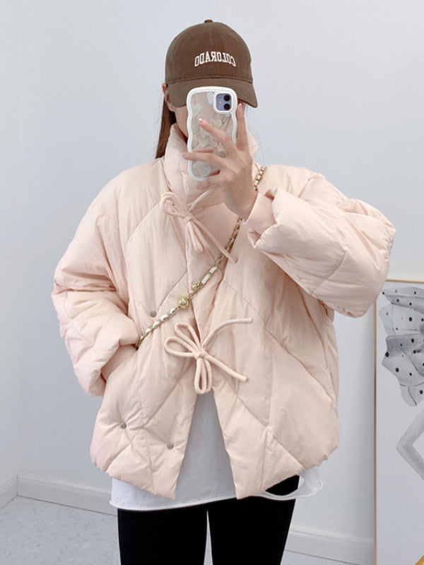 fashion loose and foreign style short white duck down jacket kakaclo