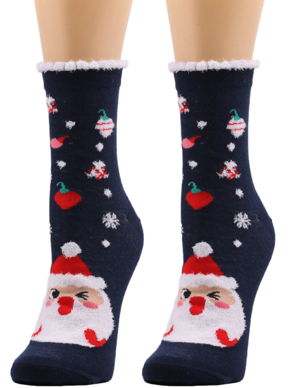 Blue Zone Planet |  New autumn and winter woolen socks Christmas mid-calf socks Christmas socks kakaclo