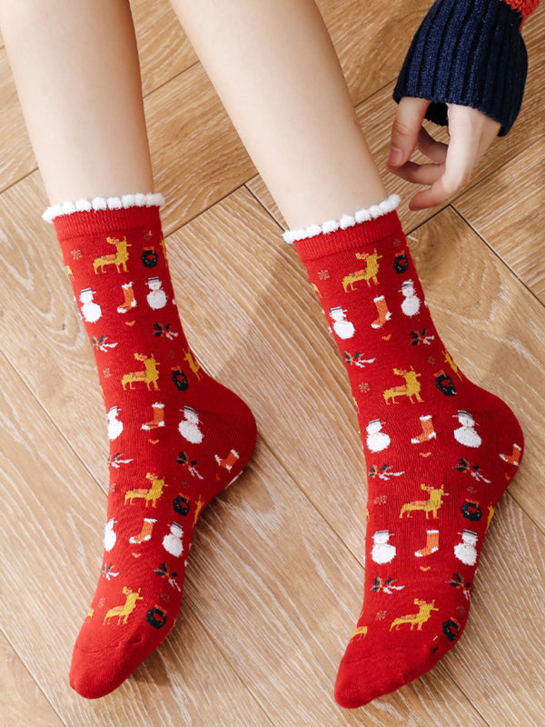 Blue Zone Planet |  New autumn and winter woolen socks Christmas mid-calf socks Christmas socks kakaclo