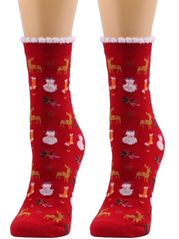Blue Zone Planet |  New autumn and winter woolen socks Christmas mid-calf socks Christmas socks kakaclo