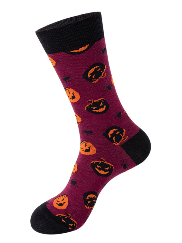 New Trendy Halloween Socks Mid-Tube Skull Vampire Pumpkin Bat Funny Socks-TOPS / DRESSES-[Adult]-[Female]-Pattern5-FREESIZE-2022 Online Blue Zone Planet