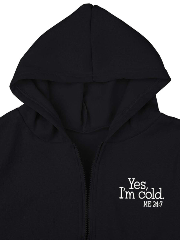 Blue Zone Planet |  velvet sweatshirt hooded letter print suit (three-piece set) BLUE ZONE PLANET