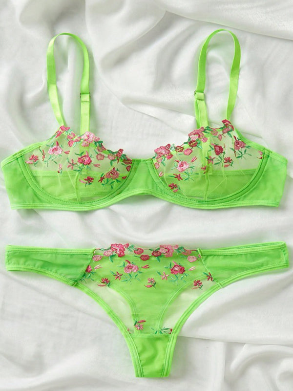 Blue Zone Planet | Sexy see-through floral lingerie set-TOPS / DRESSES-[Adult]-[Female]-2022 Online Blue Zone Planet