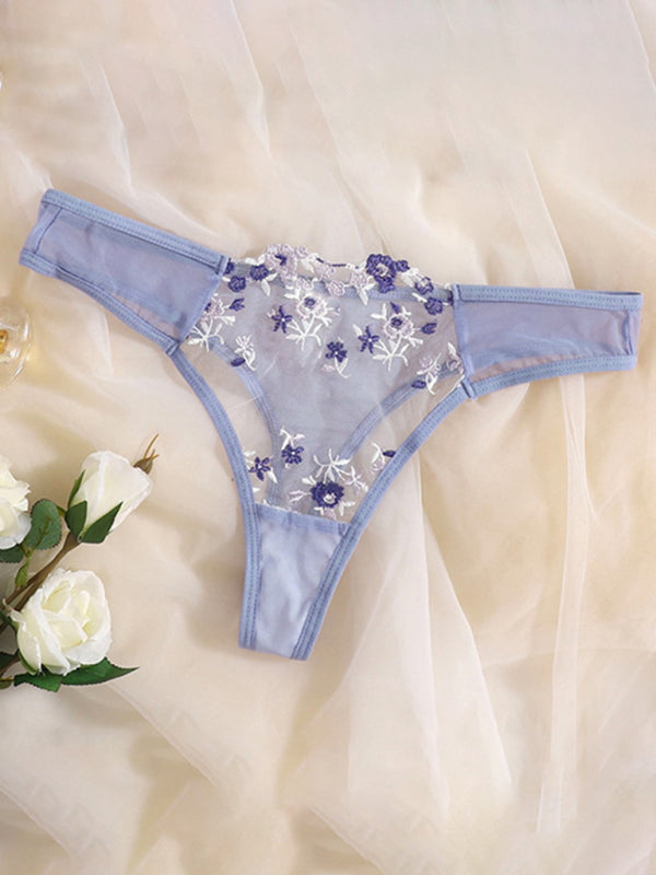 Blue Zone  Sexy see-through floral lingerie set - Blue Zone