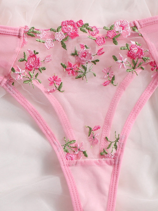 Blue Zone Planet | Sexy see-through floral lingerie set-TOPS / DRESSES-[Adult]-[Female]-2022 Online Blue Zone Planet