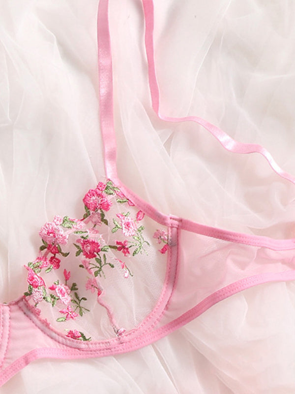 Blue Zone Planet | Sexy see-through floral lingerie set-TOPS / DRESSES-[Adult]-[Female]-2022 Online Blue Zone Planet
