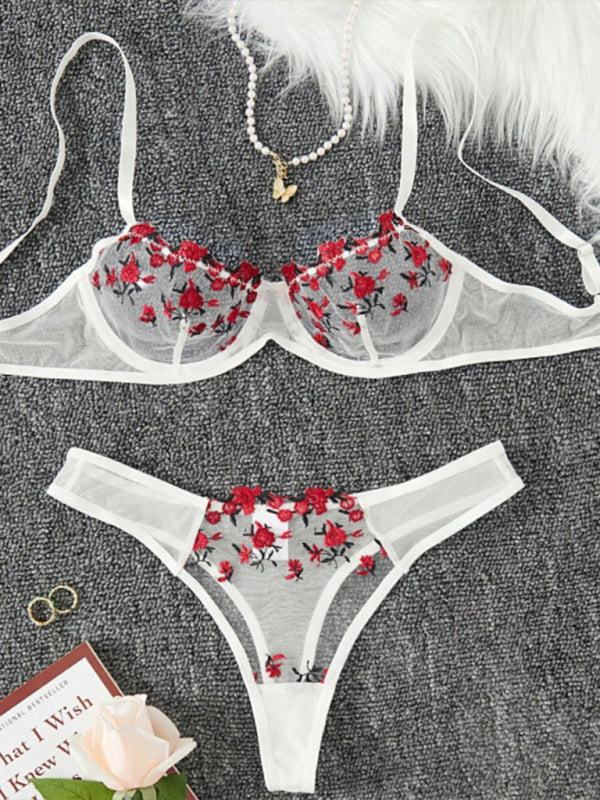 Blue Zone Planet | Sexy see-through floral lingerie set-TOPS / DRESSES-[Adult]-[Female]-2022 Online Blue Zone Planet