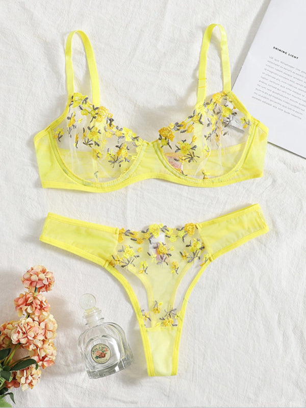 Blue Zone Planet | Sexy see-through floral lingerie set-TOPS / DRESSES-[Adult]-[Female]-2022 Online Blue Zone Planet