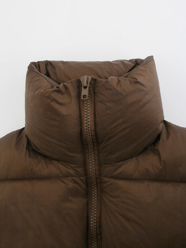 quilted zipper stand collar vest jacket kakaclo