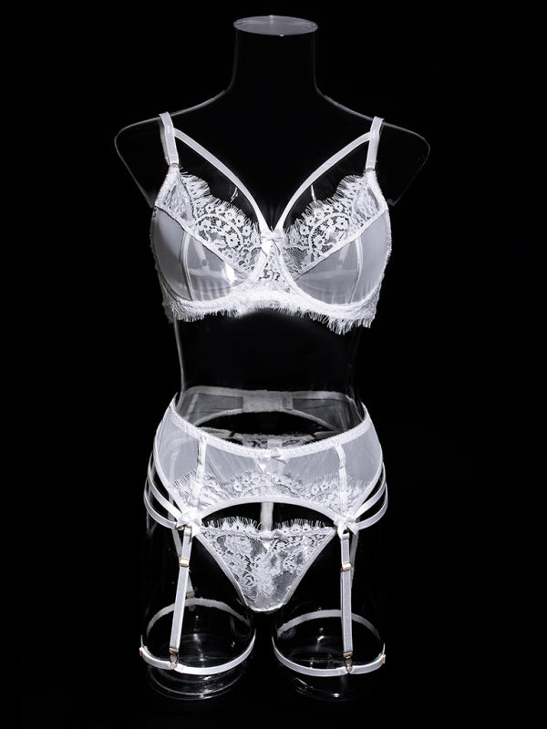 Blue Zone Planet | White hollow backless lingerie set-TOPS / DRESSES-[Adult]-[Female]-2022 Online Blue Zone Planet