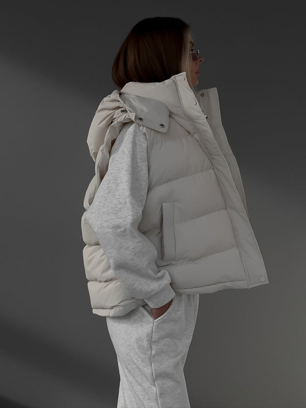 sleeveless hooded down cotton vest jacket kakaclo