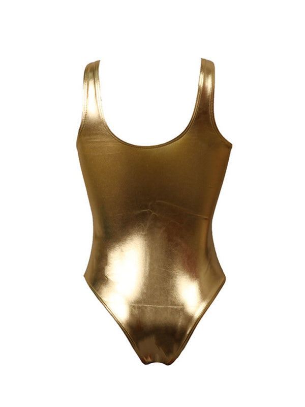Blue Zone Planet |  New reflective gold and silver one-piece swimsuits and split swimsuits BLUE ZONE PLANET