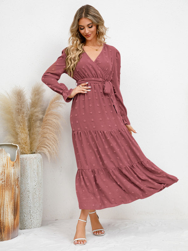 Mia's Belted Midi Dress with Flowing Hem BLUE ZONE PLANET