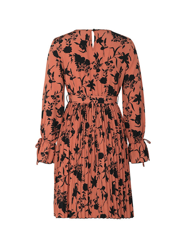 Blue Zone Planet |  V-neck long-sleeved printed dress BLUE ZONE PLANET
