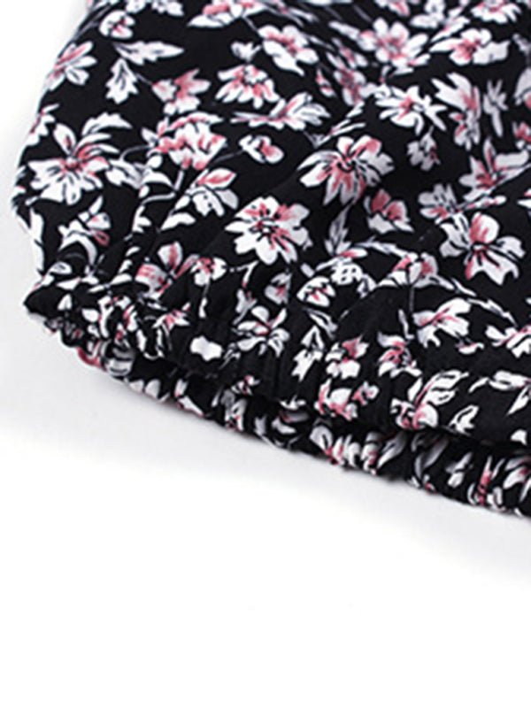Floral wrap resort style strappy full skirt dress kakaclo
