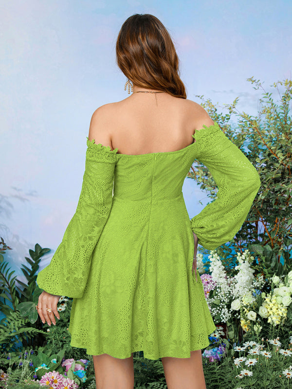 Women's elegant and sweet lace one-shoulder skirt kakaclo
