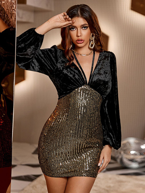 Women's Elegant and sexy Shiny party cocktail dress kakaclo