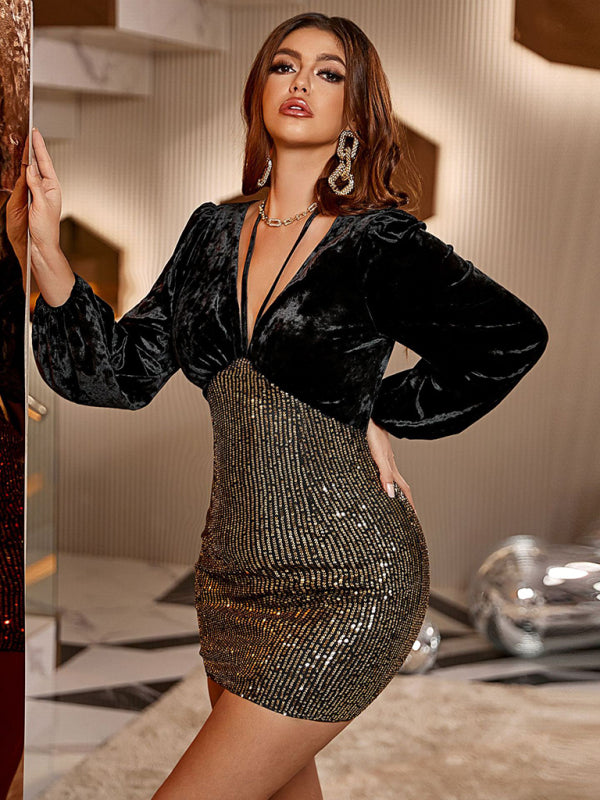 Women's Elegant and sexy Shiny party cocktail dress kakaclo