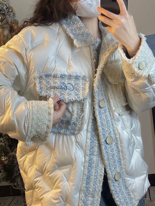warm embroidered stitching loose cotton jacket kakaclo