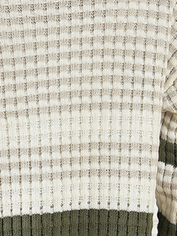 Blue Zone Planet |  Mid-length striped single-breasted cardigan BLUE ZONE PLANET