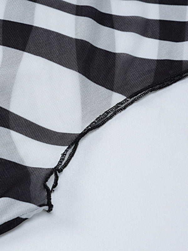 Sleeveless slim fit irregular zebra print skirt dress kakaclo