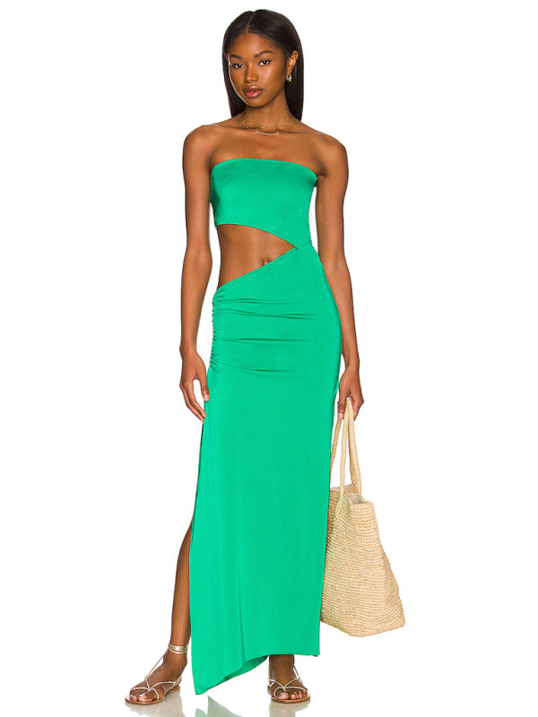 Blue Zone Planet |  Backless hollow strapless long dress with hip covering BLUE ZONE PLANET