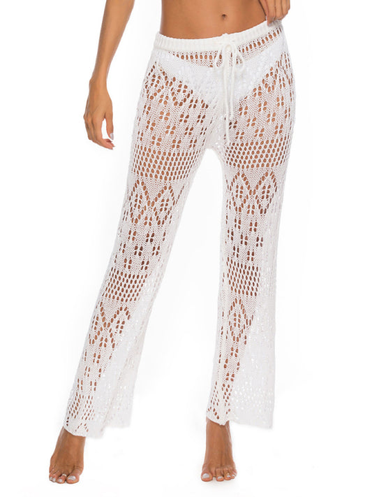 Sexy hollow knitted trousers nightclub style knitted beach pants kakaclo