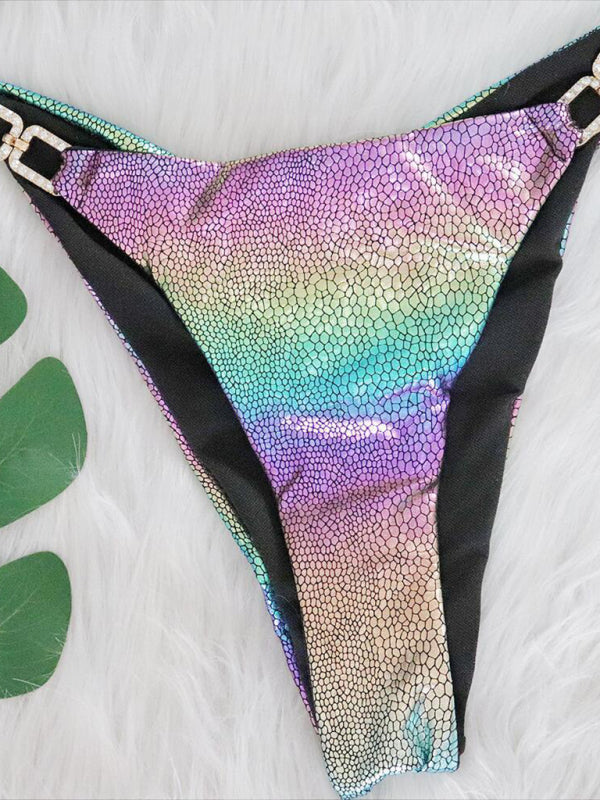 colorful snake print hot stamping bikini set BLUE ZONE PLANET