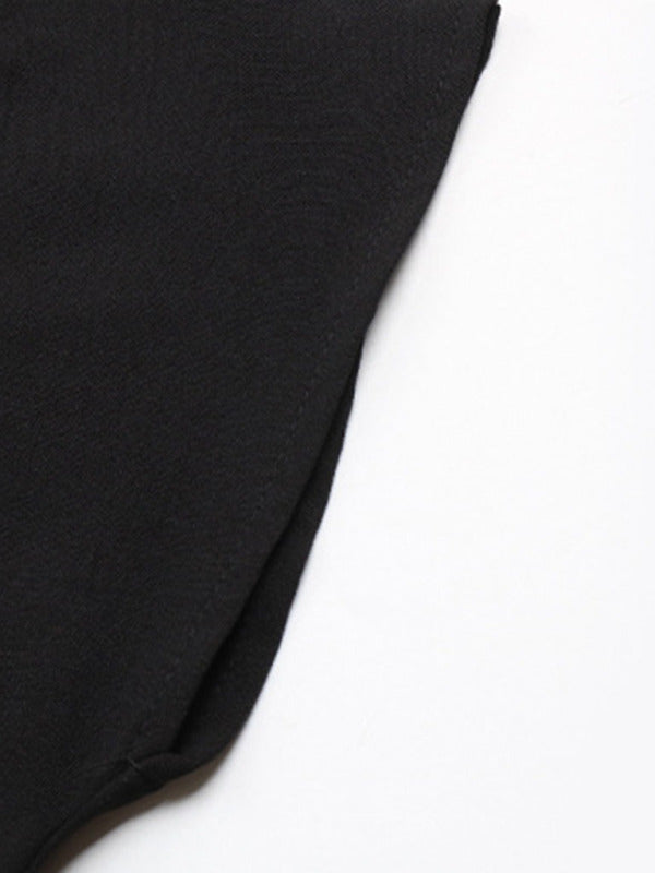 V-neck pleated dropped shoulder elegant bodysuit kakaclo