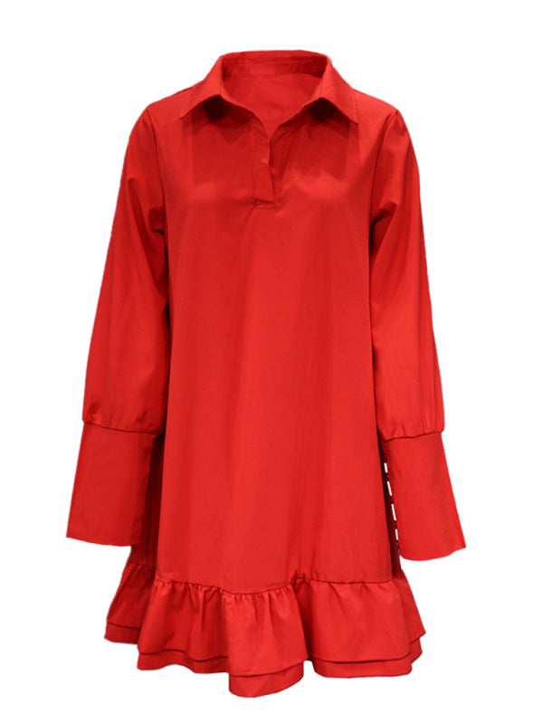 Blue Zone Planet |  Women's loose, fashionable and simple solid color dress kakaclo