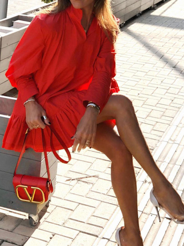 Blue Zone Planet |  Women's loose, fashionable and simple solid color dress kakaclo