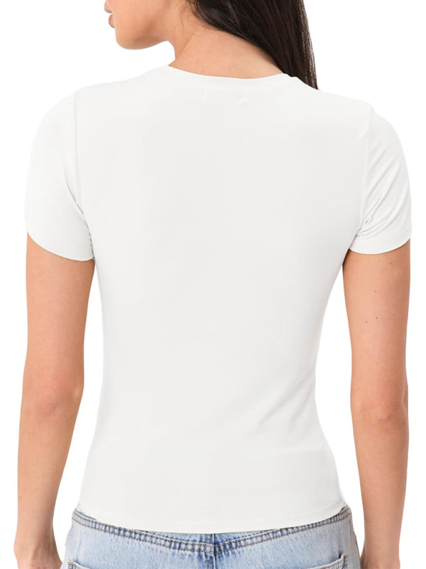 Blue Zone Planet |  Women's new street style sexy navel-baring short-sleeved T-shirt BLUE ZONE PLANET