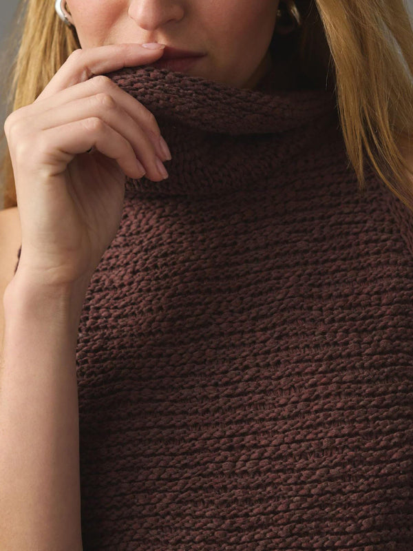 Blue Zone Planet |  Knitted Sleeveless Scarf Collar Sweater Vest BLUE ZONE PLANET