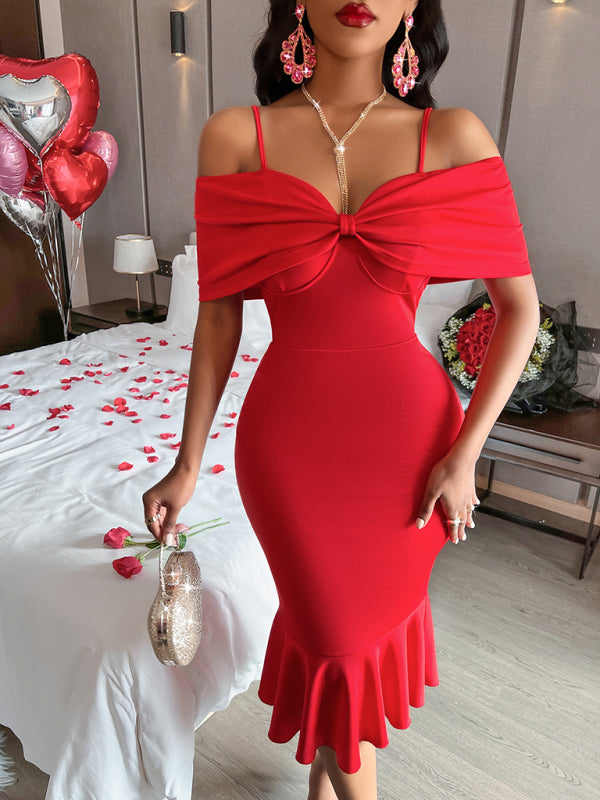 Women's sexy waist-hugging hip suspender dress kakaclo