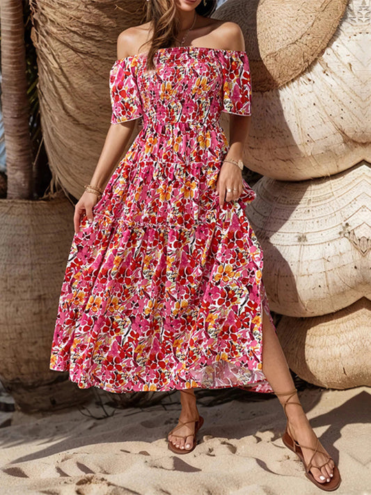 resort style one-shoulder printed dress BLUE ZONE PLANET