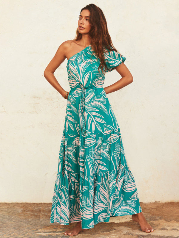 Blue Zone Planet |  off-shoulder holiday style floral high-end dress BLUE ZONE PLANET