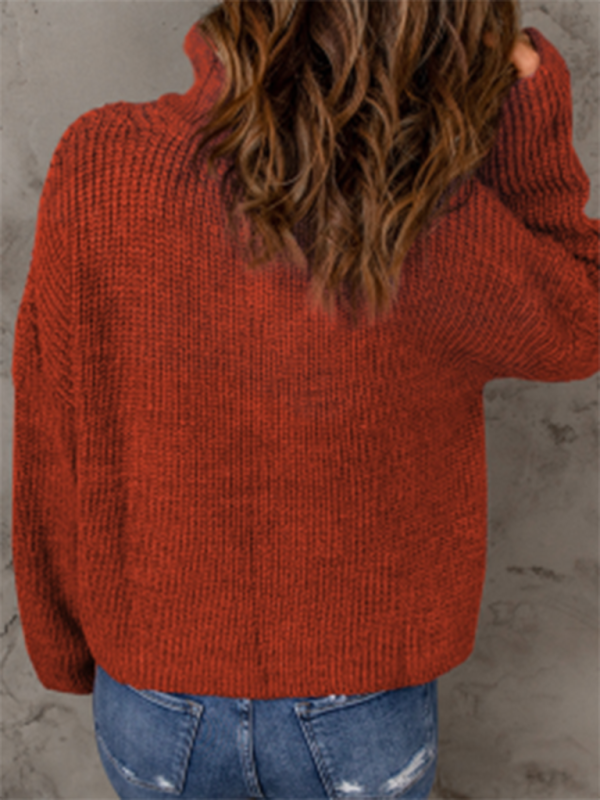 Aubrey's Zippered Turtleneck Pullover Sweater Blue Zone Planet