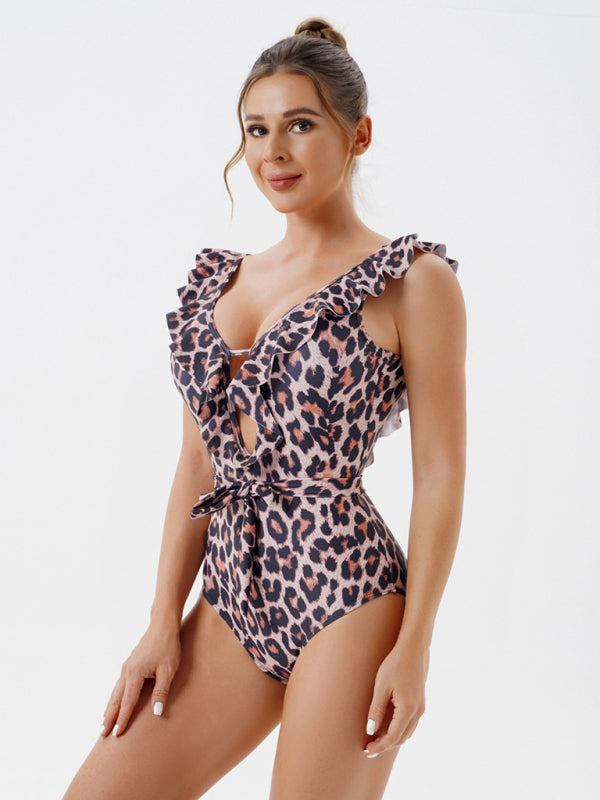 Skinny Backless Floral Print One Piece Swimsuit-TOPS / DRESSES-[Adult]-[Female]-2022 Online Blue Zone Planet